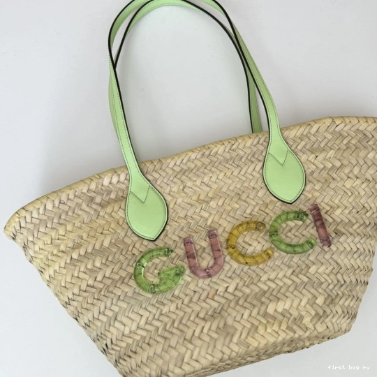 Firstbag ru WITH STRAW TOTE GUCCI SMALL GUCCI LOGO 0712
